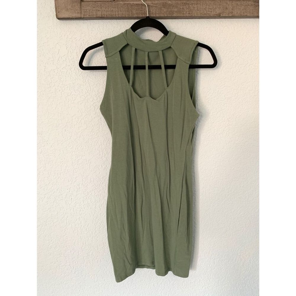 Heart & Hips Mini Dress Stretch Large Green
